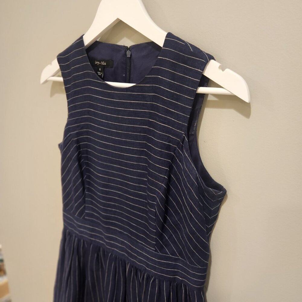 Ivy & Blu Edmund Pinstripe Linen dress - Size6 - Picture 4 of 7